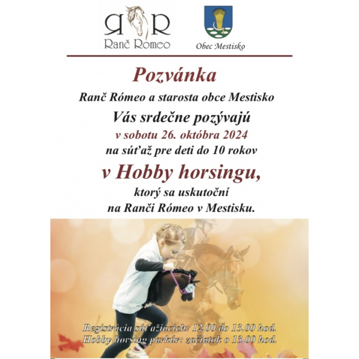 Hobby horsing - súťaž pre deti do 10 rokov